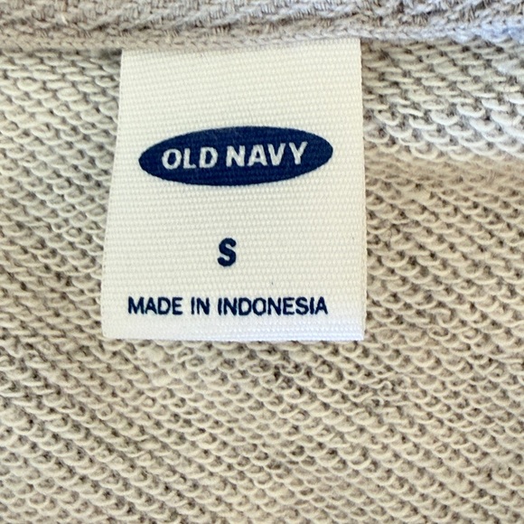 Old Navy Light Gray Long Sleeve Sweatshirt with Orange Embroidered Palm Tree S - Picture 4 of 5